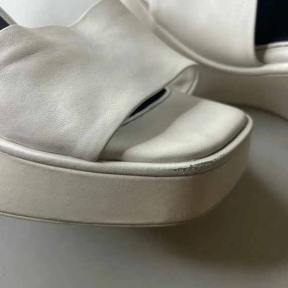 Rag & Bone Byron Platform Wedge Sandal In Antique White Size 39.5 9 US - Picture 6 of 10